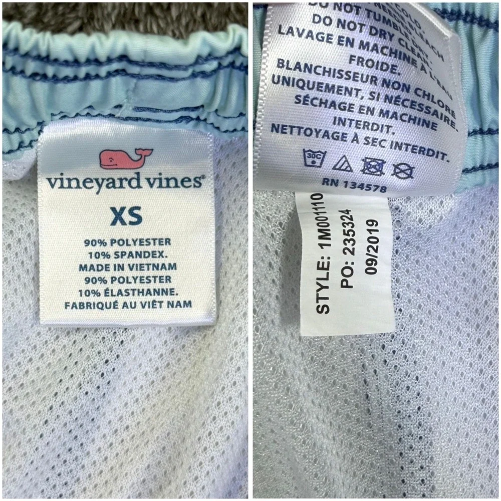 Vineyard Vines Shorts Mens Chappy Striped Swim Trunks Blue Pink XS 1M001110‎